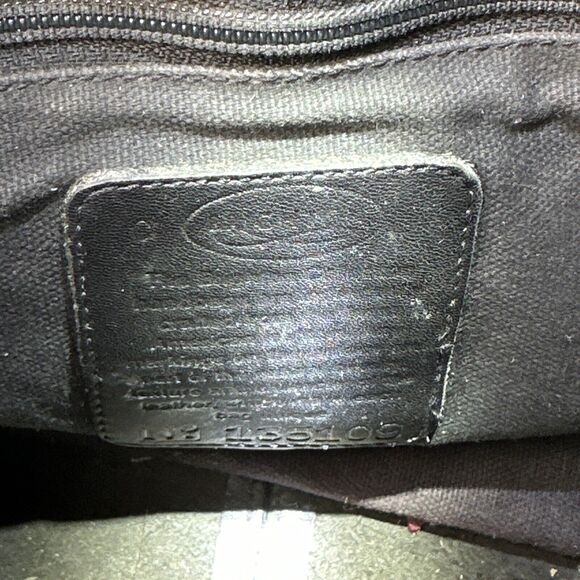 Vintage Brighton Black Leather Crossbody Bag Purse Brown Leather Braided Strap - Picture 10 of 10